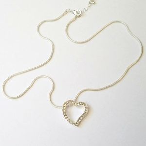 Crystal from Swarovski Open Pave Heart 18K WGP Necklace